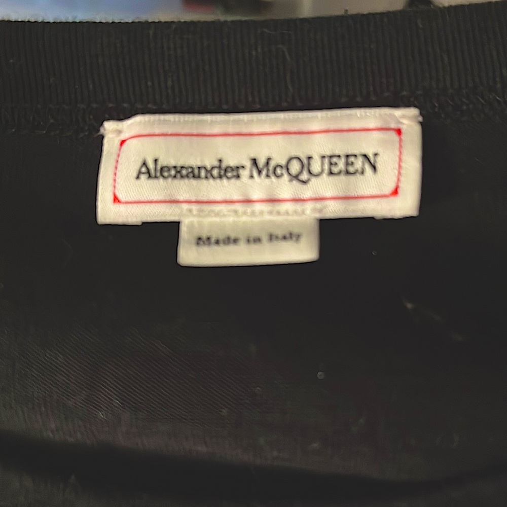 Alexander McQueen black t-shirt size Large. Like new. Worn only three times .